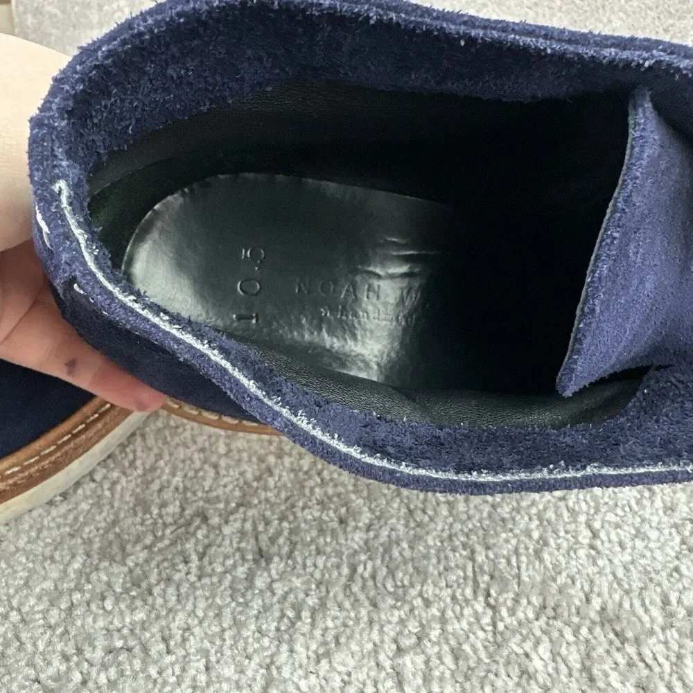 Noah Waxman Lenox Navy‎ Three Eyelet Chukka in Suede Boots Men's Size 10.5
